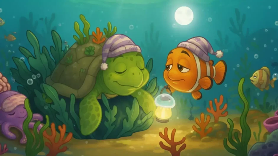 Laffari bedtime story scene under the sea
